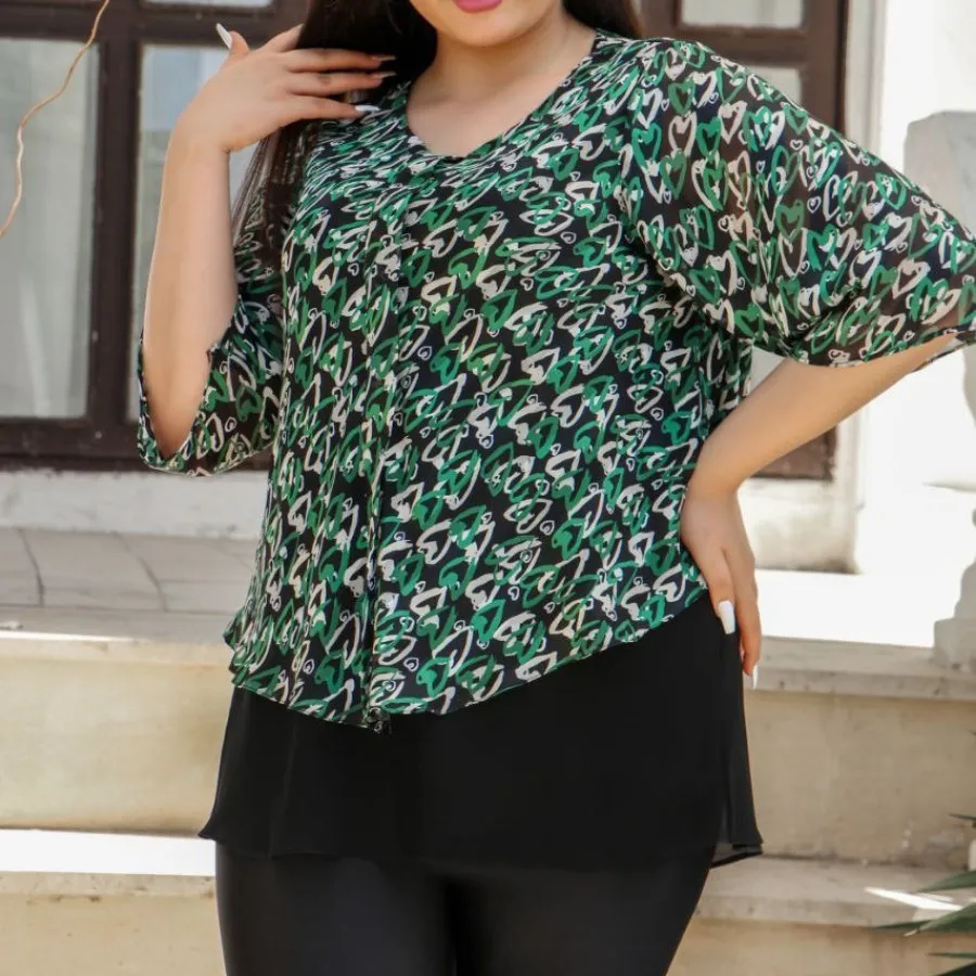 شومیز سایز بزرگ شقایق