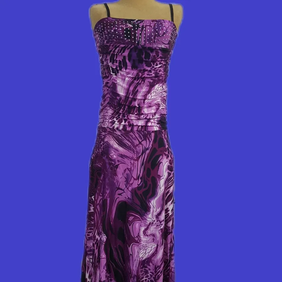 پیراهن بنفش نقش درهم