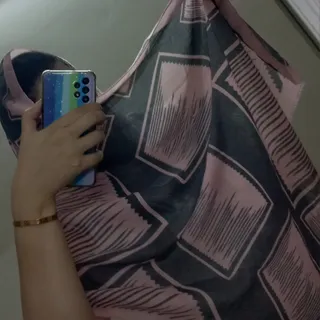 شال صورتی نخی