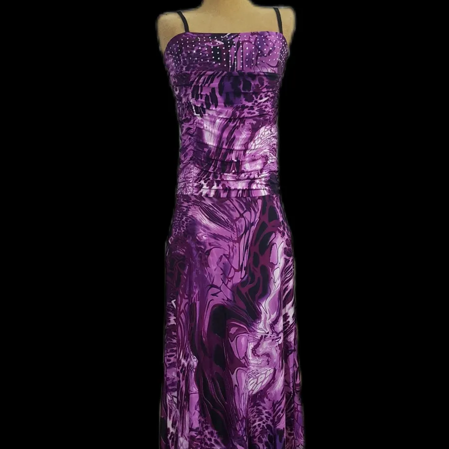 پیراهن بنفش نقش درهم