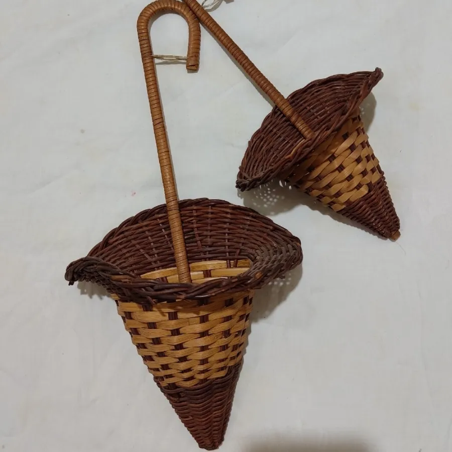 دوتا سبد عصایی گلدونی