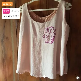 تاپ زیبا با گلدوزی قلب
