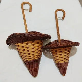 دوتا سبد عصایی گلدونی