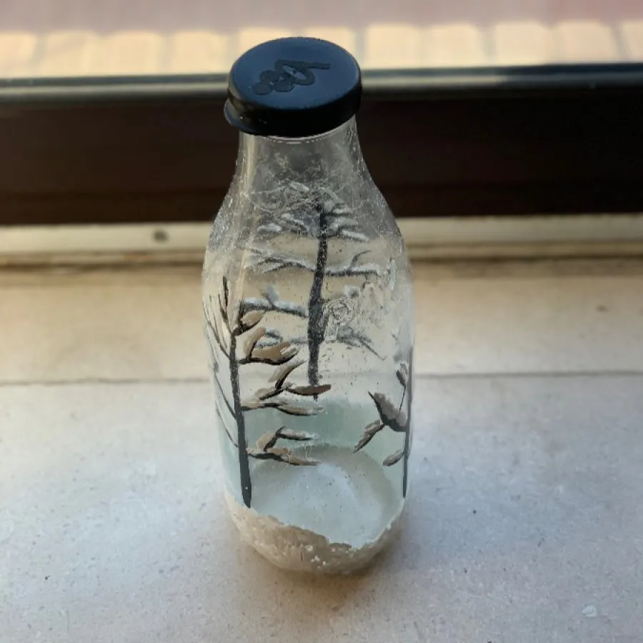 بطری نقاشی رو شیشه