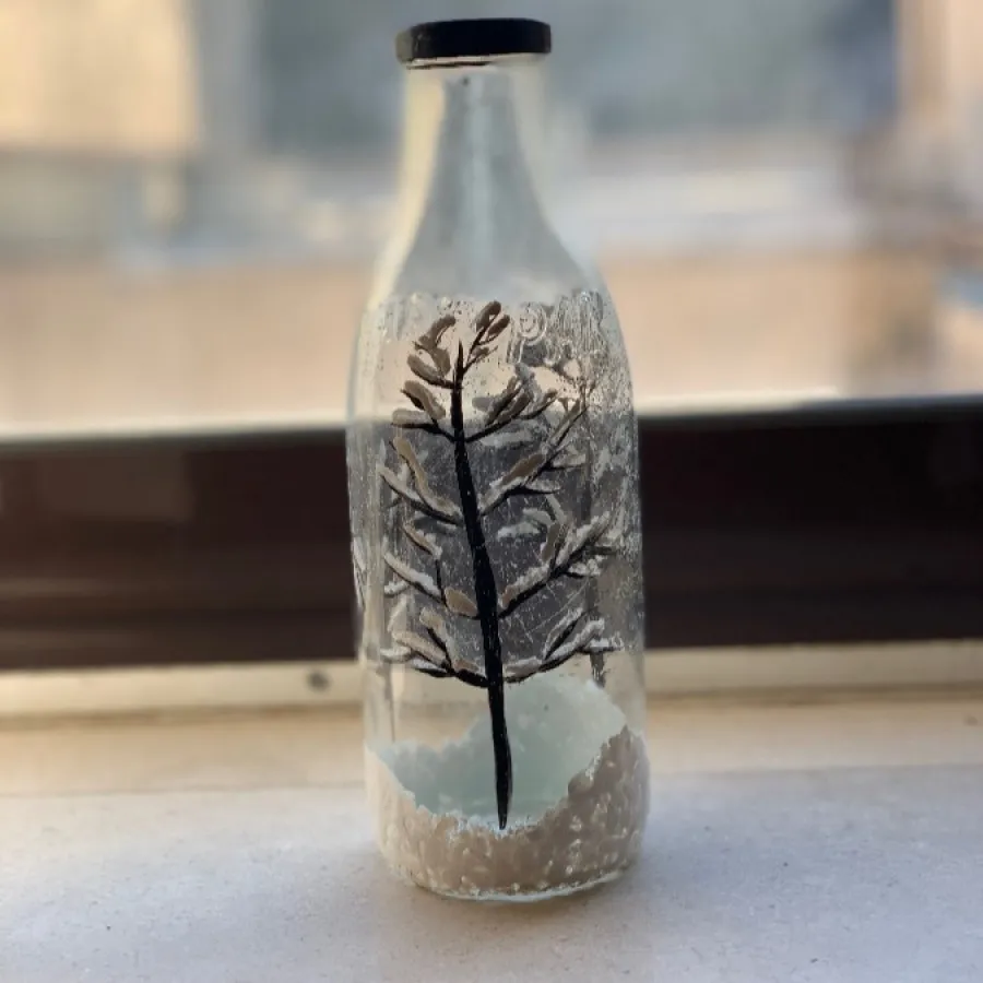 بطری نقاشی رو شیشه