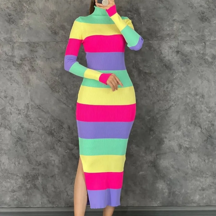 پیراهن بافت رنگی