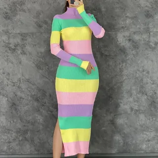 پیراهن بافت رنگی