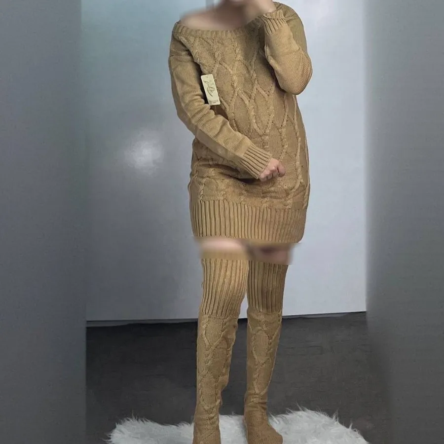 ست تونیک و جوراب بافت