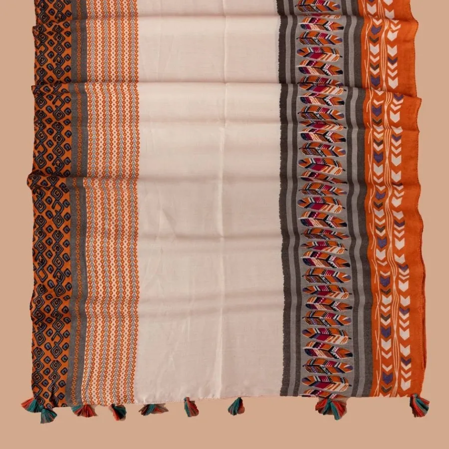شال نخی سرخپوستی کرم