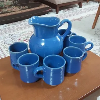 پارچ و لیوان سفالی عتیقه