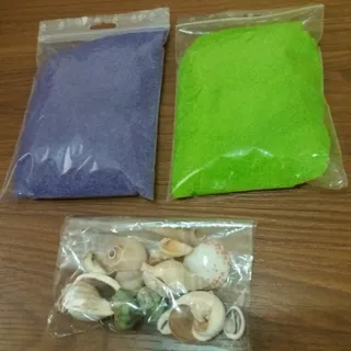 شن رنگی و گوش ماهی