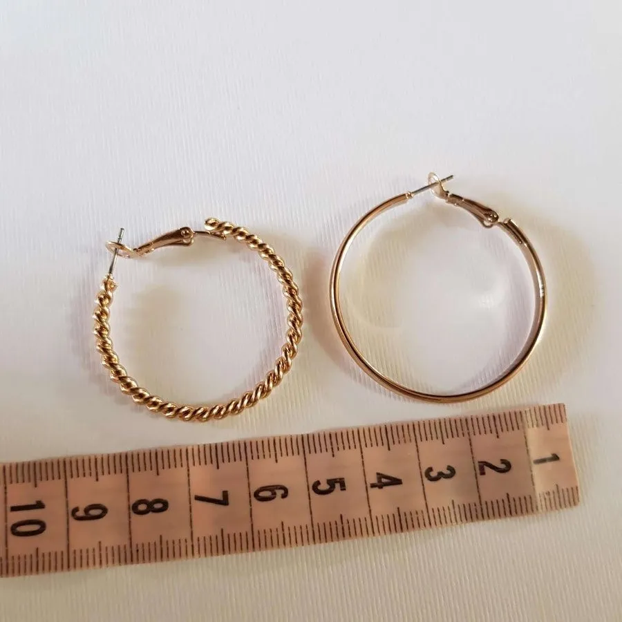 پک گوشواره حلقه ای طلایی