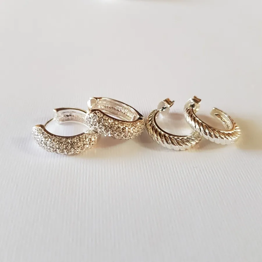 پک گوشواره حلقه نگین دار