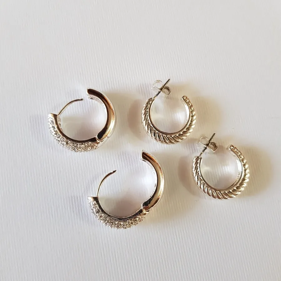 پک گوشواره حلقه نگین دار