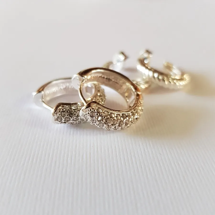 پک گوشواره حلقه نگین دار