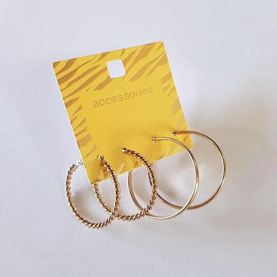 پک گوشواره حلقه ای طلایی