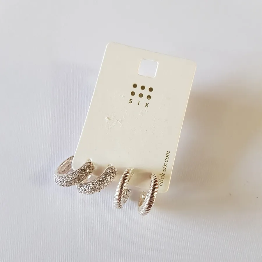 پک گوشواره حلقه نگین دار