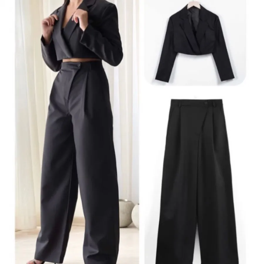 کت کراپ و شلوار ست