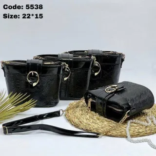 کیف دوشی مشکی ورنی