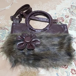 کیف چرم و خز زنانه