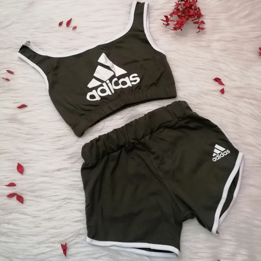 Conjunto da adidas feminino short discount e cropped