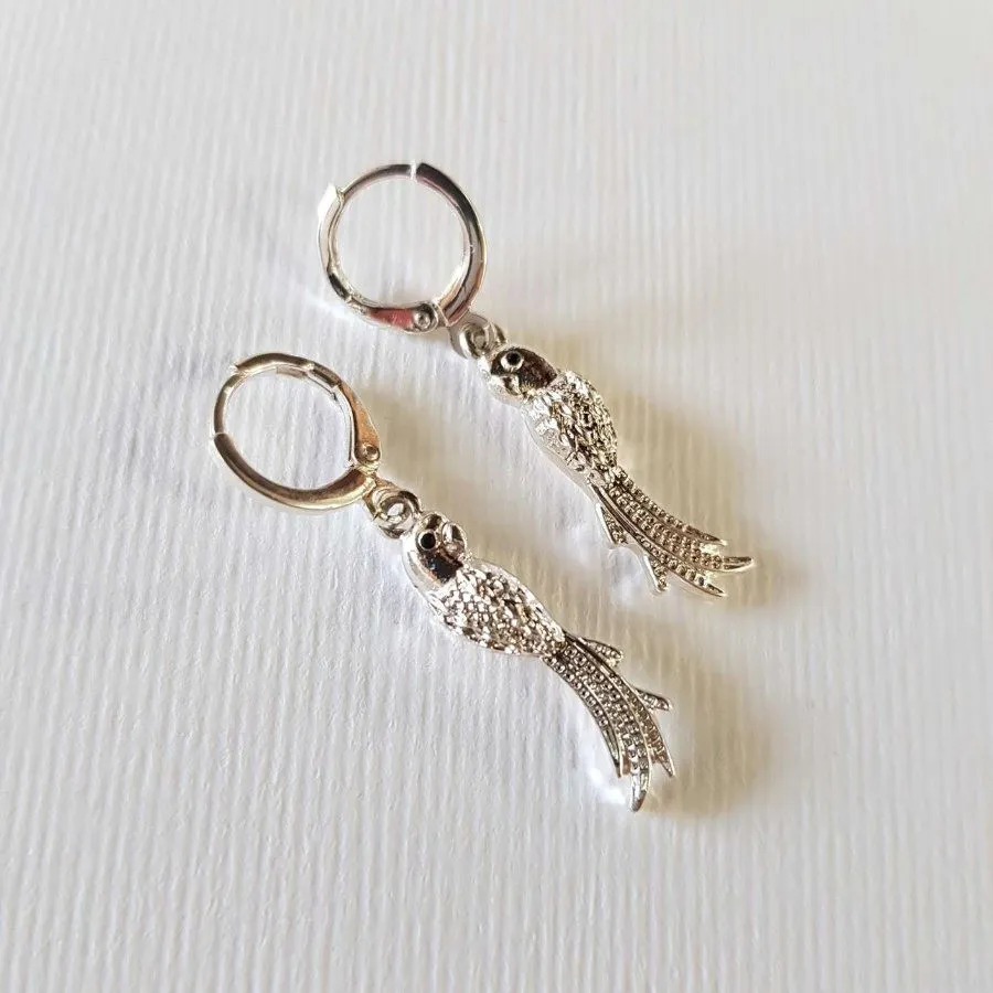 پک گوشواره نقره ای طوطی