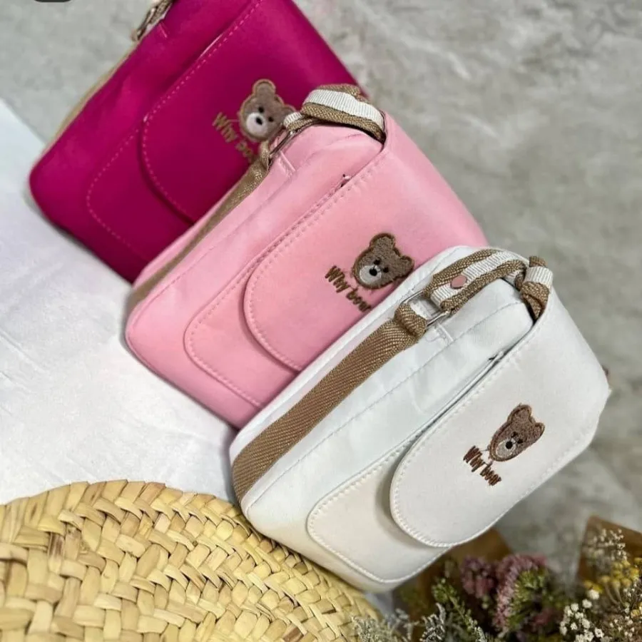 کیف دوشی خرسی کتان