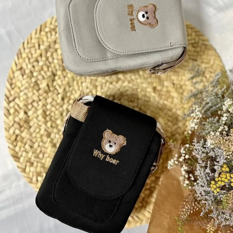 کیف دوشی خرسی کتان