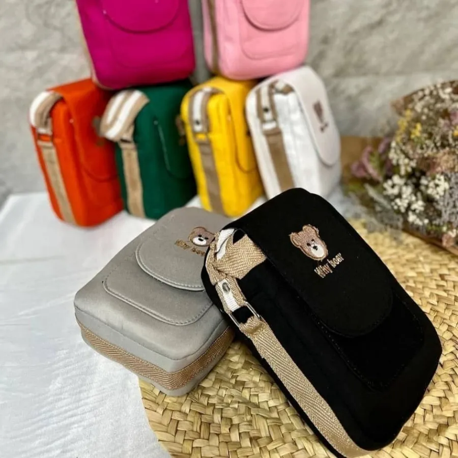 کیف دوشی خرسی کتان