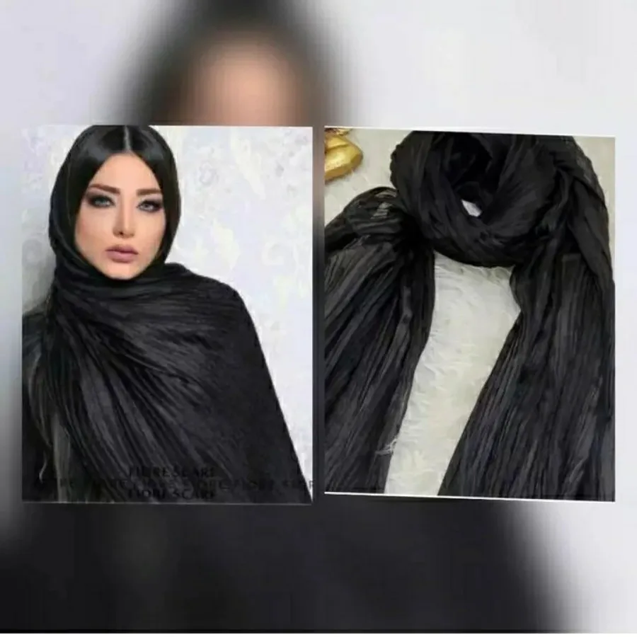شال مشکی پلیسه