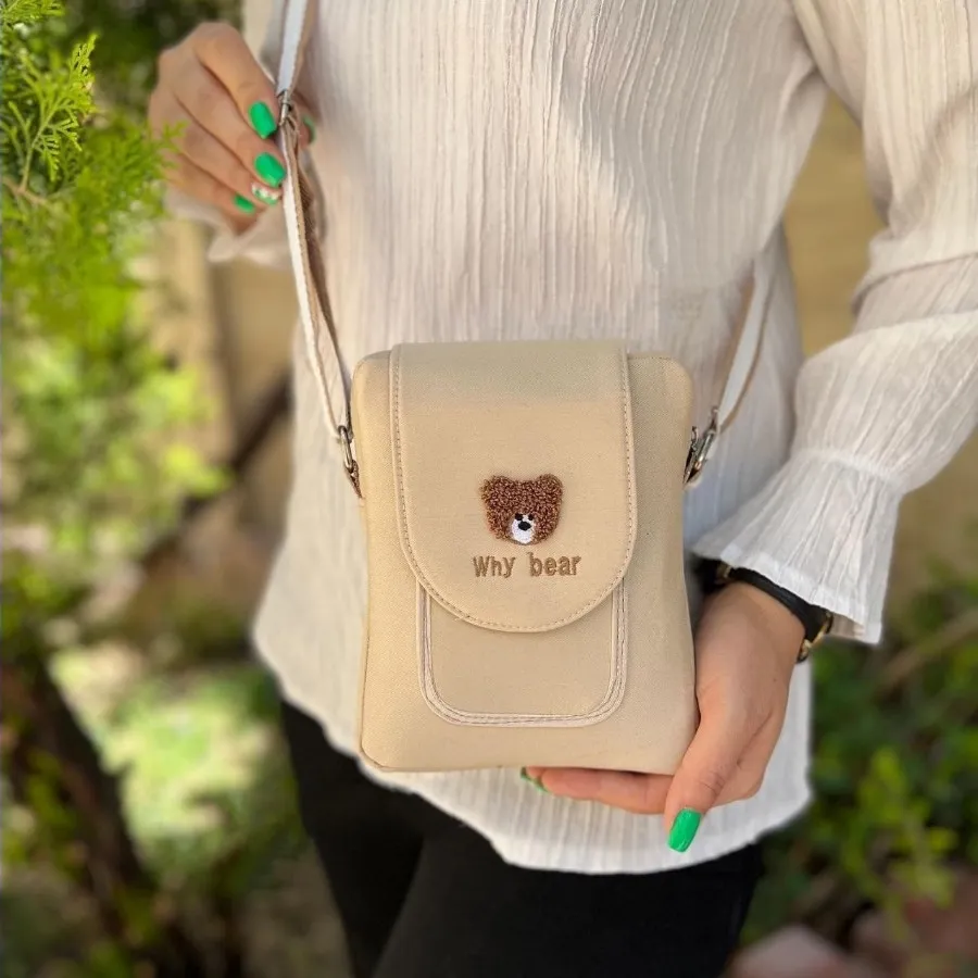 کیف دوشی خرسی کتان