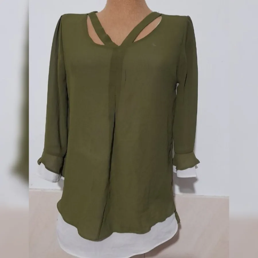 شومیز حریر دو رنگ