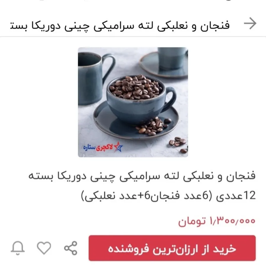 فنجان ونعلبکی دو ریکا