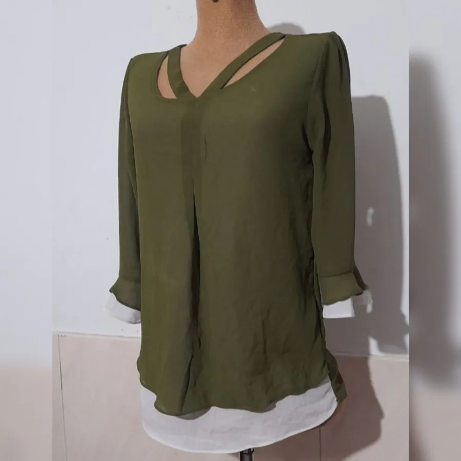 شومیز حریر دو رنگ