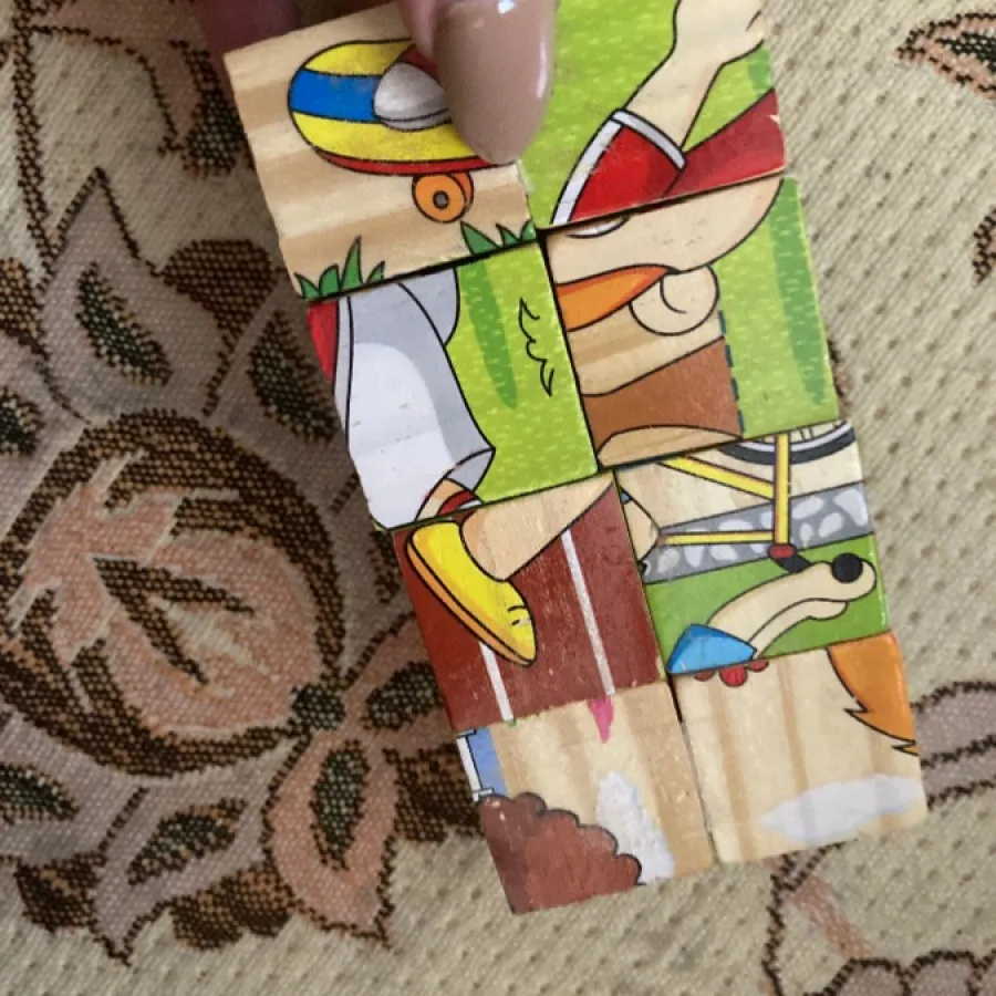 پازل شش وجهی چوبی