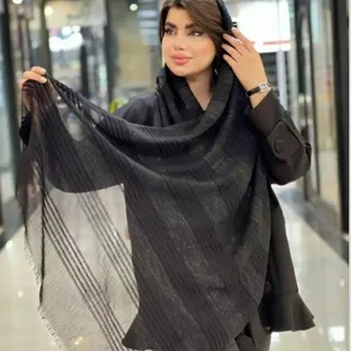 شال نخی خط لمه و مخمل شیک