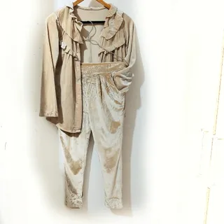 ست مخمل بلوز وشلور