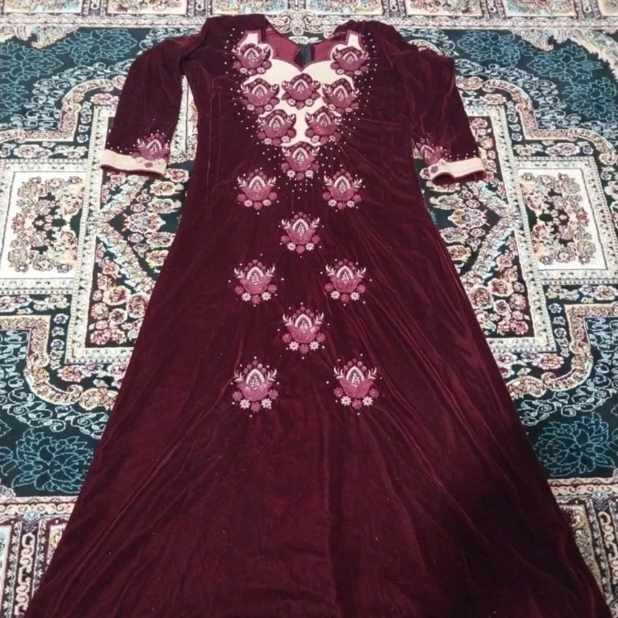 پیراهن مخمل کارشده