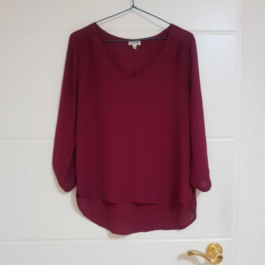 شومیز حریر زرشکی وارداتی