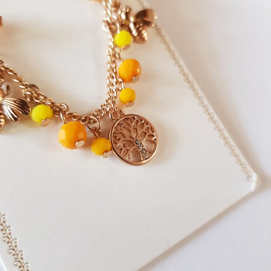 دستبند طلایی آویزدار