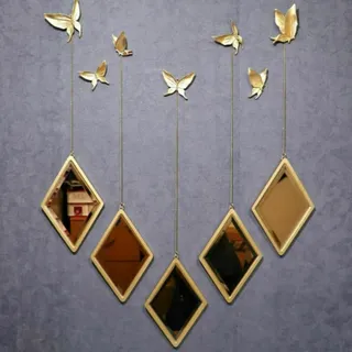 آینه 5 تایی لوزی طلایی