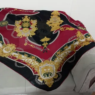 روسری حریر دور دست دوز