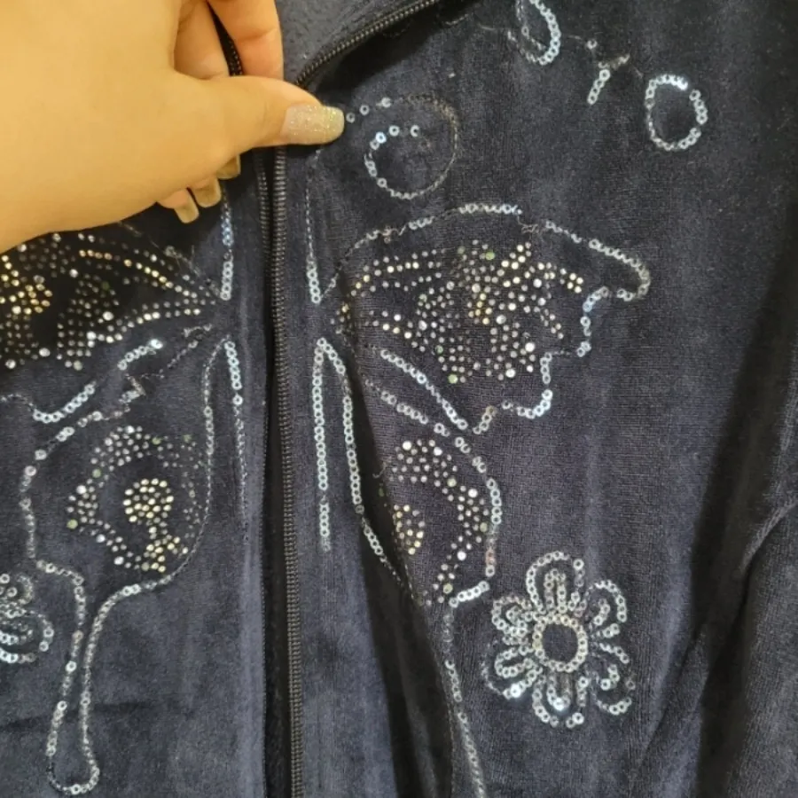 سویشرت مخمل پولک دوز ریز