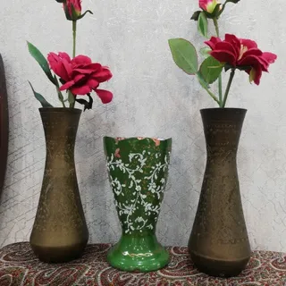 گلدان مسی و برنجی