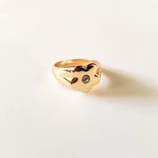 انگشتر حلقه گل طلایی