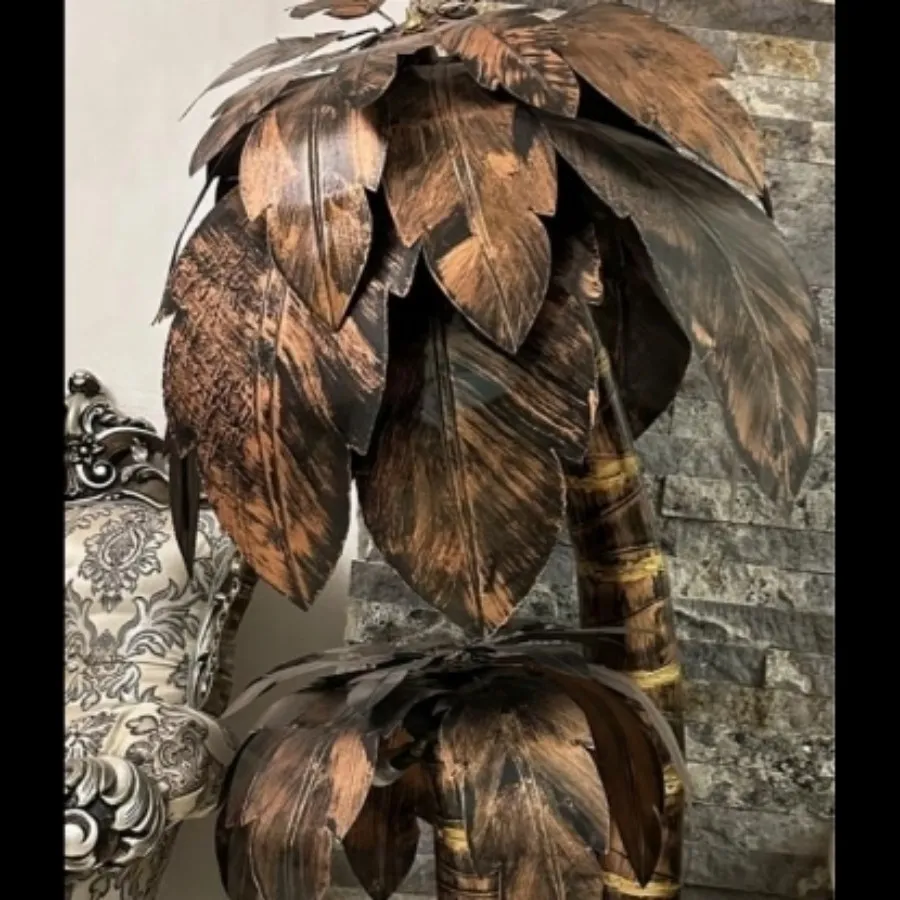 آباژور طرح نخل مسی و برنج