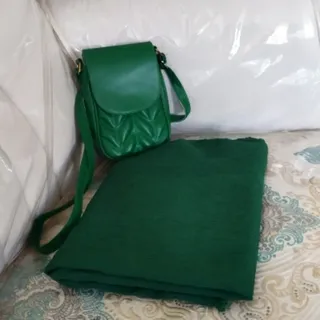 ست شال و کیف سبز