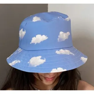 کلاه باکت آبی طرح آسمان