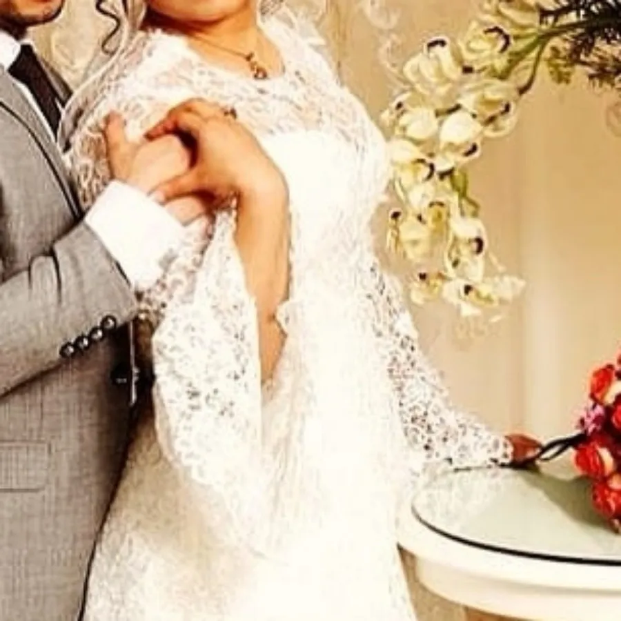 لباس عروس با گیپور ابریشم