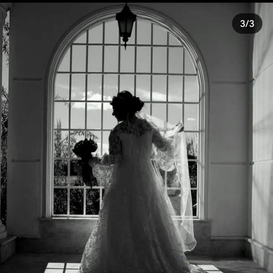 لباس عروس با گیپور ابریشم